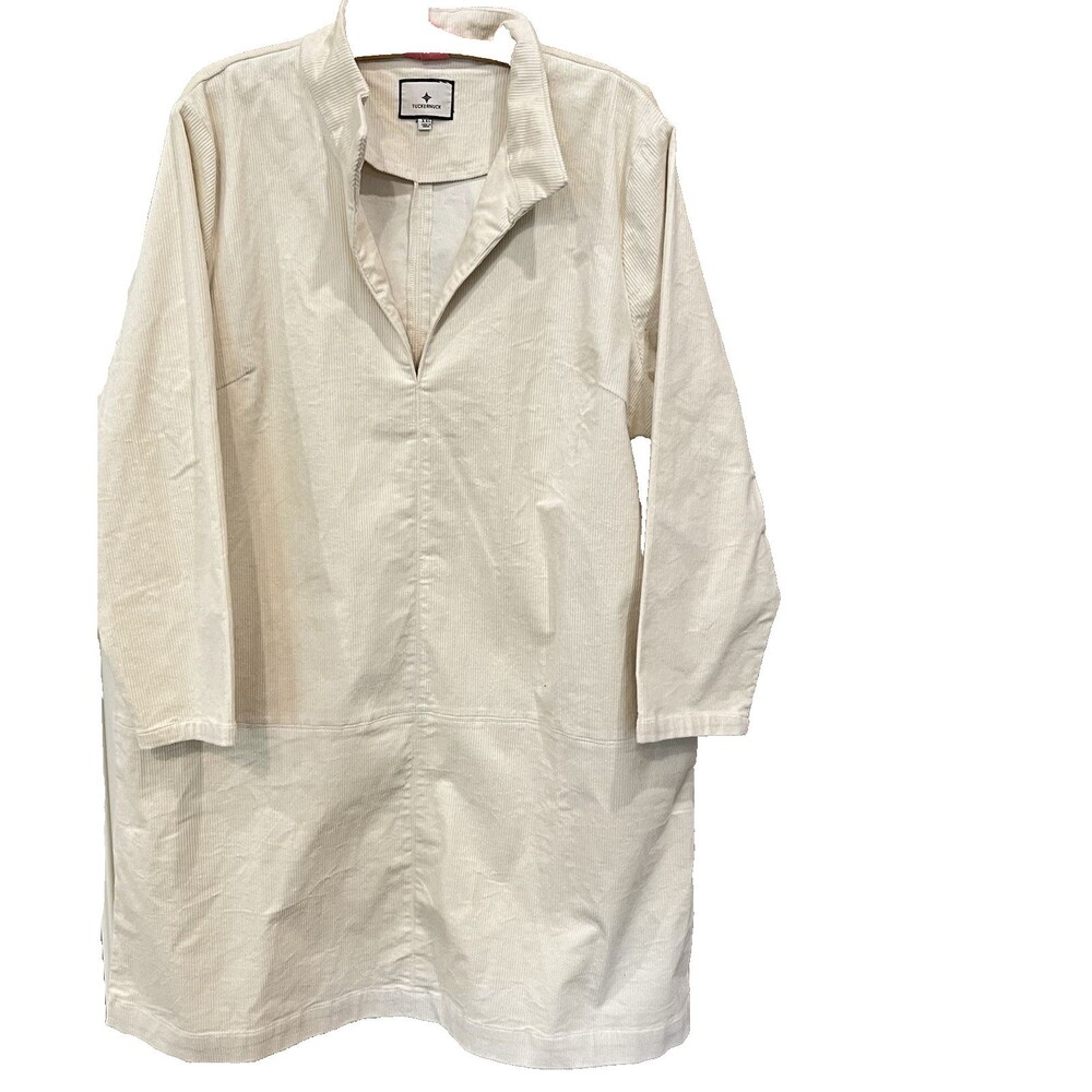Tuckernuck Pale Yellow XXL Corduroy Stretch Clifton Dress V Neck